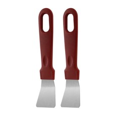 주철 프라이팬 냉장고 냉동고용 금속 주걱 - 스테인리스 스틸 다용도 주방 청소 단단한 먼지 얼음 기름 연기 그리들 그릴 곡면을 위한 청소용 삽 2개 128105, 주철 프라이팬, 냉장고, 냉동고용 금속 주걱 - 스테인