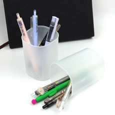 반투명 연필꽂이 볼펜꽂이 필기구 정리, 1개