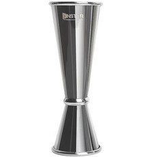 바텐딩용 지거 일본 전문 칵테일 지거 프리미엄 304 스테인리스 스틸 및 튼튼한 56.7g(2온스) 28.3g(1온스) 내부 치수 바텐딩 측정 132684, 지거 1