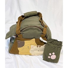 泡泡喵拼布 手工寵物外出包 手提肩背斜背三用 貓狗適用, 1個