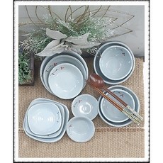 고백자 회분청 미니반상기[12p]