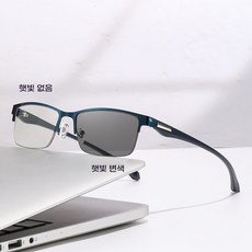 DZX 남녀공용 변색 패션 블루라이트 차단 안경 데일리 인싸 선글라스 안경천+안경집