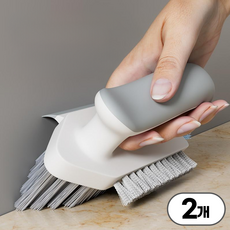 서린핏 화장실 모서리 틈새 청소 솔 다용도 브러시, 화이트, 2개