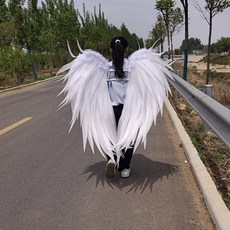 천사날개 깃털 공연 x 소품 할로윈 행사장 장식 농화 1.5m, 1개, 길이 1m