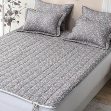은은한 들꽃 디자인 전기/ 카본/ 온수매트커버 싱글 S / 슈퍼싱글 SS / 퀸 Q, 들꽃 그레이