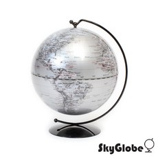 【SkyGlobe】5吋銀色手臂時尚地球儀 (英文版)