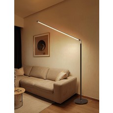 피아노 조명 스탠드 초대형 램프 360도 LED 수직 거실 오르간 보호 눈 거실등 침실, 라지 블랙 12W웜라이트
