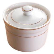陶瓷圓形描金燉盅, 3.5寸燉盅200ml【金邊款】:1個