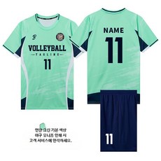 배구복 세트 남녀공용 체육대회 중고등학교 단체복 맞춤제작 속건성 팀복, 7920-연한 그린 (남녀 공용)