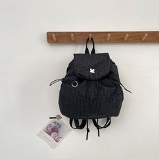 棠主帆布登山包包女2025新款學院風雙肩包運動休閒揹包大學生書包, 黑色