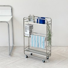 틈새 공간활용 이동식 트롤리 스틸 크리스 선반 3단 4단 (좁은폭/넓은폭), (A)크리스 3단 좁은폭