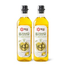 CJ제일제당 백설 압착 올리브유 900ml x2개, 2개