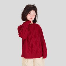 女童針織衫 秋冬新款童裝 加厚麻花毛衣 兒童圓領舒適上衣
