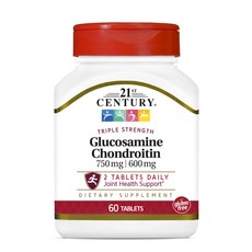 21ST CENTURY 葡萄糖胺軟骨素錠, 1罐, 60顆