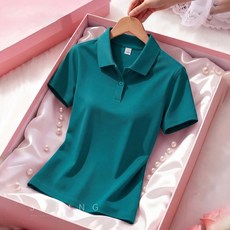 短袖polo衫女翻領大尺碼休閒夏天寬版女生運動上衣涼感衣吸濕排汗衣短袖t恤高爾夫球衫寬鬆冰絲氣質韓系透氣顯瘦夏季速乾排汗衫polo衫羽球衣