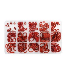 실리콘 레드 오링세트 225개 고무링 내열 고무 O ring 내마모 내유성, 1개