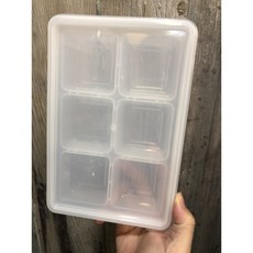 SSOK嬰兒副食品冷凍分裝盒，台灣FDA合法進口，韓國製，寶寶副食品分裝保鮮必備, 1個, 6格-透明