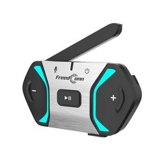 FreedConn 機車藍牙耳機，藍牙5.0降噪通話，長續航安全便捷, 銀黑, FREE+