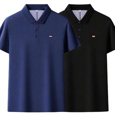 타임퓨어 남성 폴로 셔츠 1+1 쿨론 카라 반팔 티셔츠 터틀넥 상의 빅사이즈 중년 아빠룩 루즈핏 패션 여름 폴로넥 2종 세트