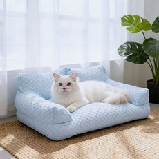 투니스 반려동물 단색 소프트 강아지 쿨매트 고양이 쿨방석 에어 쇼파 침대, 1개, 라이트 블루