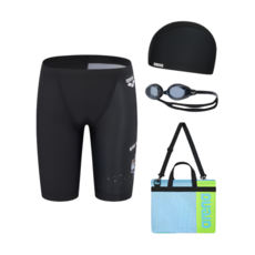 [국내정품] 아레나 키즈 도너리 남아동 4부 키트 생존 수영복 세트 / 수경 수모 손가방