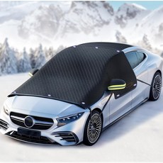 얼음과 눈 방지를 위한 유니버설 겨울 마그네틱 자동차 윈드실드 커버 - 사이드 윈도우 및 리어 뷰 미러 실드가 장착된 보호대 대부분의 세단과 SUV에 적합, black