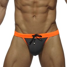 UXH歐美時尚拼色男士低腰三角比基尼泳褲 性感高叉附罩杯男生泳褲