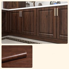 Jeernare 무늬목 에어프리 인테리어필름 방문 가구 현관문 리폼 방수 시트지 셀프벽지 90*200CM, 무늬 브라운