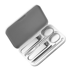 [당일출고]샤오미 미지아 손톱깎이 5종세트 네일케어 손톱정리 휴대용 자석수납, 1세트, 실버