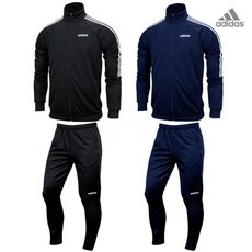 adidas 愛迪達 三條線拉鍊外套+長褲套裝