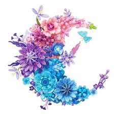 LUOGFYNI 벽걸이 가능한 빌딩 블록 꽃 세트 모조 인공 달 모델 독특한 홈 데코 성인 컬렉션 여아용 발렌타인 데이 선물 표준 입자 934피스 (JJ9094)_17, Jj9163_173736