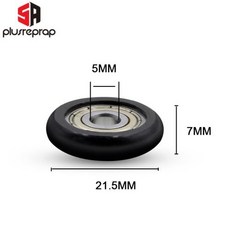 POM 베어링 패시브 라운드 롤러 휠 3D 프린터 부품용 Kossel 나일론 플라스틱 휠 625ZZ 5x21.5x7mm 9PCs 12PCs 14PCs, 5x21.5x7mm Black
