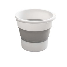 Gorocking 접이식 버킷 5L/10L/17L 4색 청소 세탁 세차 족욕 낚시 (그레이 10L)