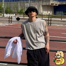 OPB 垂墜寬肩背心 - 黑灰兩色 極簡百搭 健身街頭潮感 美式韓系男必備