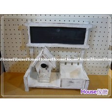 *︵House傢飾︵*zakka鄉村復古風格木製洗白黑板小屋花架 花器【 限量款/新發售 】, 1個