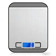 주방용 전자 저울10kg 스테인리스 스틸 주방 저울 베이킹 저울 커피 저울 그램 저울, 충전식 10kg/1g, 은색