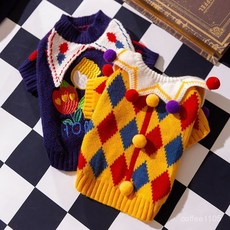 小狗狗瘋狂馬戲團系列寵物衣服 比熊小型幼犬萬聖節貓咪套裝, 洛克黃【含帽子】,XL（建議體重11-15斤）, 1個