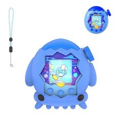 Oshmirian 다마고치 파라다이스 케이스용 전자 반려동물용 실리콘 소프트 쉘 커버 방수, Squid, 루미너스 블루