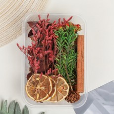聖誕乾果乾燥花盒 肉桂松果DIY材料包 無火香薰裝飾 天然植物乾燥花 不凋花/永生花材料包 (現貨隔日達), 情草款花材包