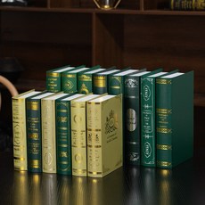 燙金歐式復古懷舊仿真書 書櫃擺設模型書 擺件拍照道具 餐廳佈置道具書, （大本）綠色系