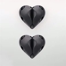 2pcs 하트 모양의 미니 케이블 와인 더 주최자 USB 충전 케이블 클립 데스크 깔끔한 주최자 홀더 홈 오피스, 04 Black x 2pcs