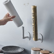 주방 휴지 걸이 부착식 벽면 고정 타올 거치대 접착 설치 수납 정리 주방 용품, 1개, 상세페이지 참조