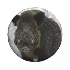 자동차 블랙 애니멀 페이스 스페어 타이어 커버 휠 소프트 트레일러 핏, 6. 6, B. 16 inch