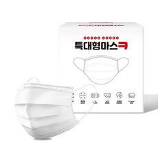 특대형 성인 얼큰이 마스크, 100매입, 1개, 화이트