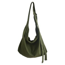 숄더 크로스백 남성 디자인 미니 캔버스 가방 여대생 수업 대용량 토트 가방, 초록색