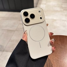 適用果粉17promax皮紋磁吸手機殼支持無線充iPhone16plus保護套15