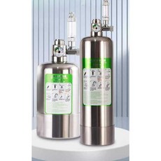 탄산가스통 산소 알곤가스통 탄산봄베 이산화탄소 CO2, 1개, 2L 병 알루미늄 합금 세트 + 아크릴 정제기
