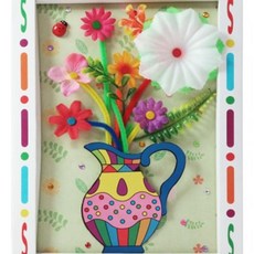 꽃화병 액자 만들기 시니어미술