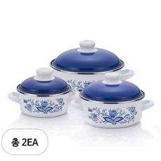 ELO 인덕션 쯔비벨 낮은형 법랑냄비 세트 3개, 혼합색상, 양수냄비 14cm + 18cm + 24cm, 2세트