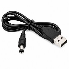 티놀지 USB 전원케이블 DC5V연결케이블 USB to DC 외경 5.5mm X 내경 2.1mm, 1개, 1m 1개, 1m